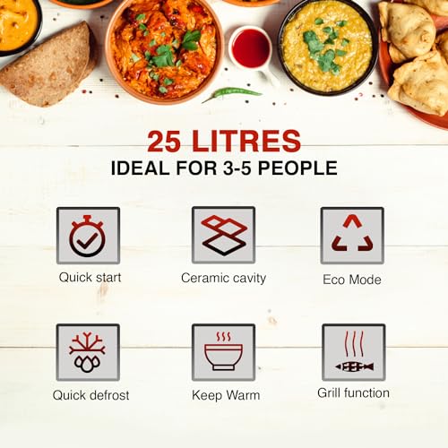 Image of SHARP 25L Bake+Grill Microwave Oven, JAPAN TECHNOLOGY, Auto Menus, Ceramic Coating, Jog-Dial, Quick Start, Model No. R625KNK, Color: Black (2023 Model)