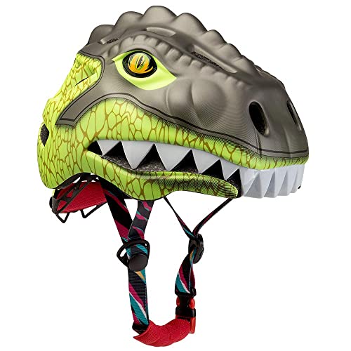 Kinder Fahrradhelm mit LED Licht | Niedliche 3D Dinosaurier Sicherheit Helm...
