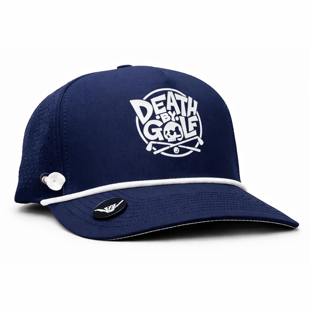 BRIMZ Golf Performance Hat - Tee Holder &amp; Magnetic Brim - Breathable Sweat &amp; Water Resistant Golfing Snapback Cap