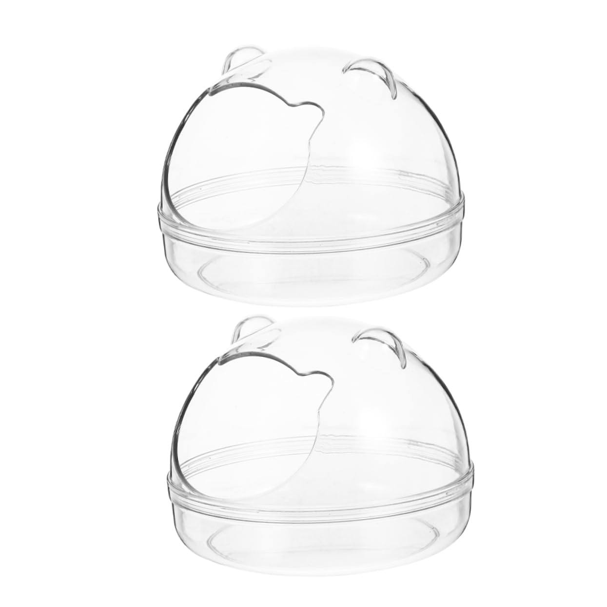 Toddmomy 2Pcs Pet Bath Container Transparent Hamster Bath Box for Hamster Grooming Compact and Practical Design for Hamsters and Pets