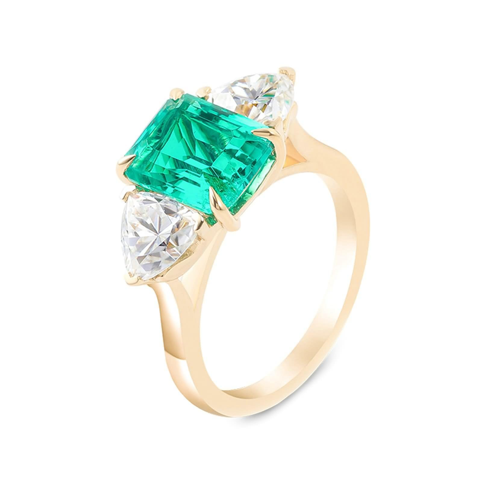 Anillo vintage, anillos para mujer con 1/2/3 quilates cuadrado de moissanita, oro amarillo, regalo de cumpleaños para mujer