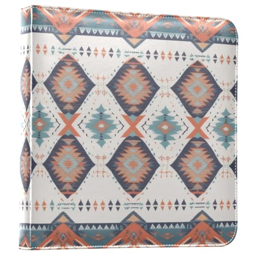 Kigai Aztec Pattern Photo Album Self Adhesive Scrapbook Album DIY Photo Album Book Leather Cover Picture Album with 20 Adhesive Sheets, 11.8x24x0.8 inch