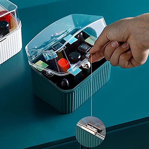 Make up Organizer Lippenstift Aufbewahrungsbox Desktop Light Luxury Cosmetic Box mit Deckel Multi Cell Finishing Lip Glaze Lippenstifthalter Kosmetikorganiser/Kosmetikbox (Color : Groen)