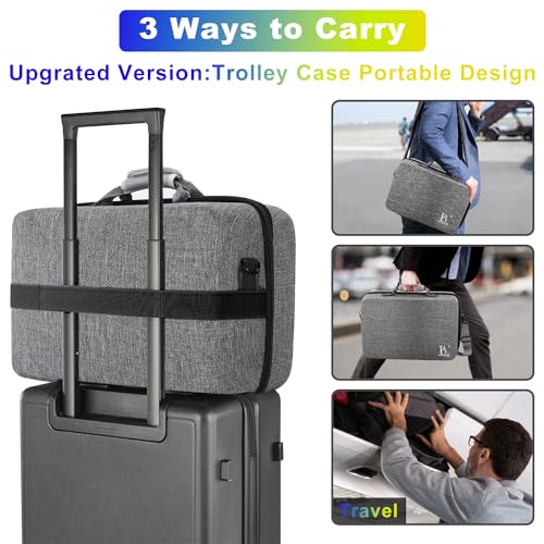 Image of Hard Shell Carrying Case for PS5, PS5 Pro, Travel Protective Bag Suitable for Playstation 5 Digital Edition, Console, Controllers, Headset and Gaming Accessories, Grey