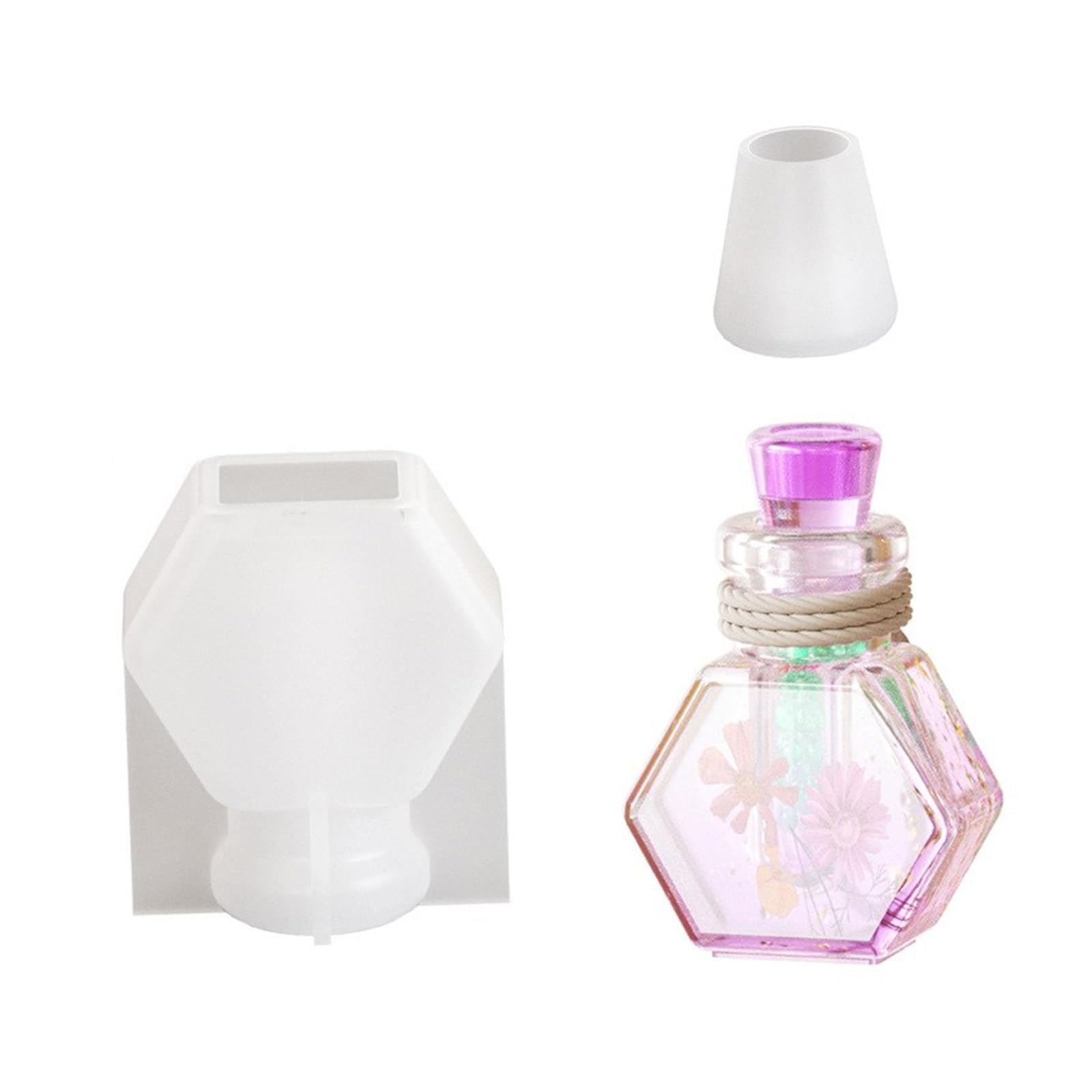 Zeizafa Drift Bottle Silicone Mold Diys Crystal Epoxy Resin Heart Star Wishing Bottle Molds Night Decorative Plaster Concrete