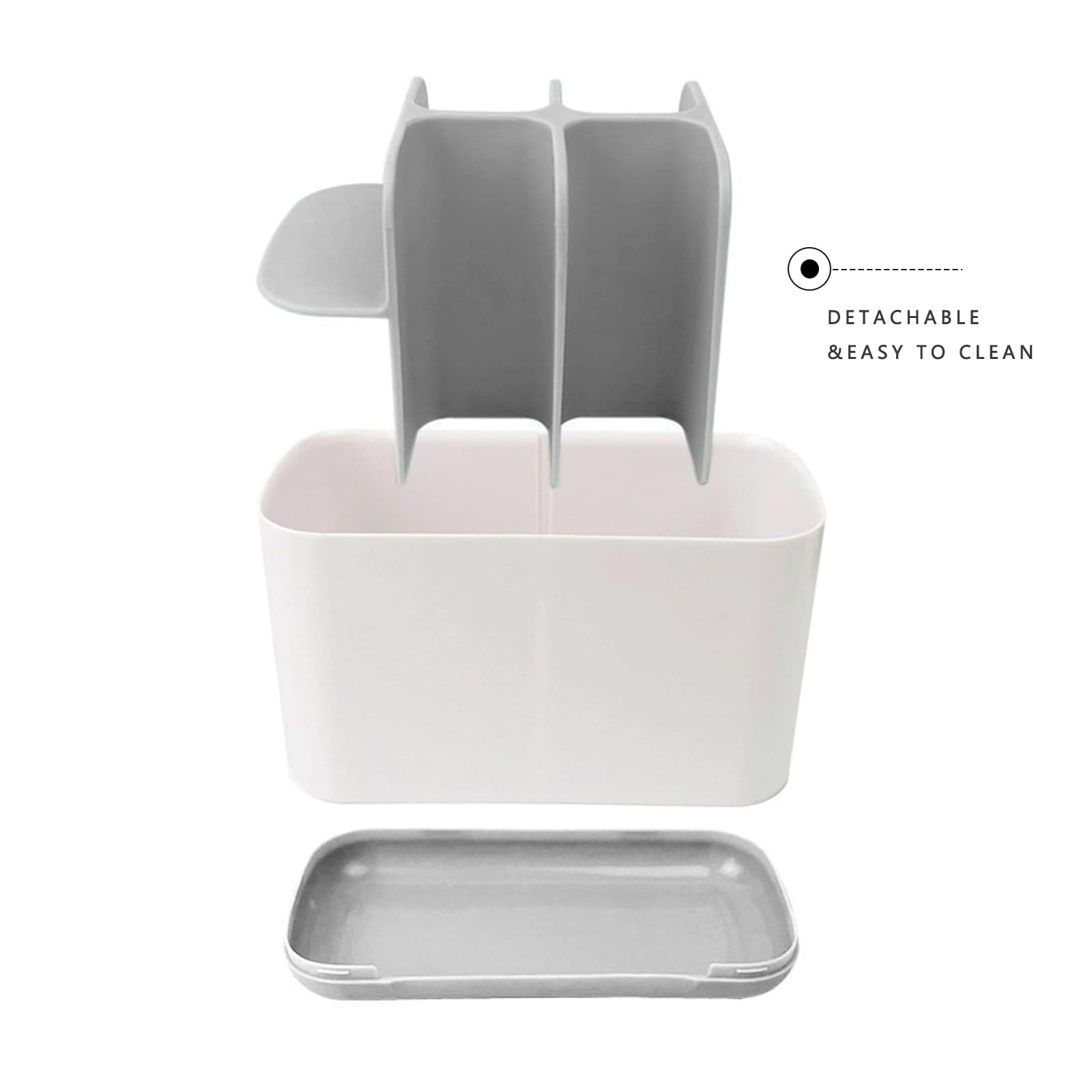 Loyybee Toothbrush Holders for Bathrooms?6 Slots Large Countertop Organizer Caddy with Detachable Dividers and Drainage, Anti-Slip Multi-Functional Storage Electric Toothbrush and Toothpaste Holder