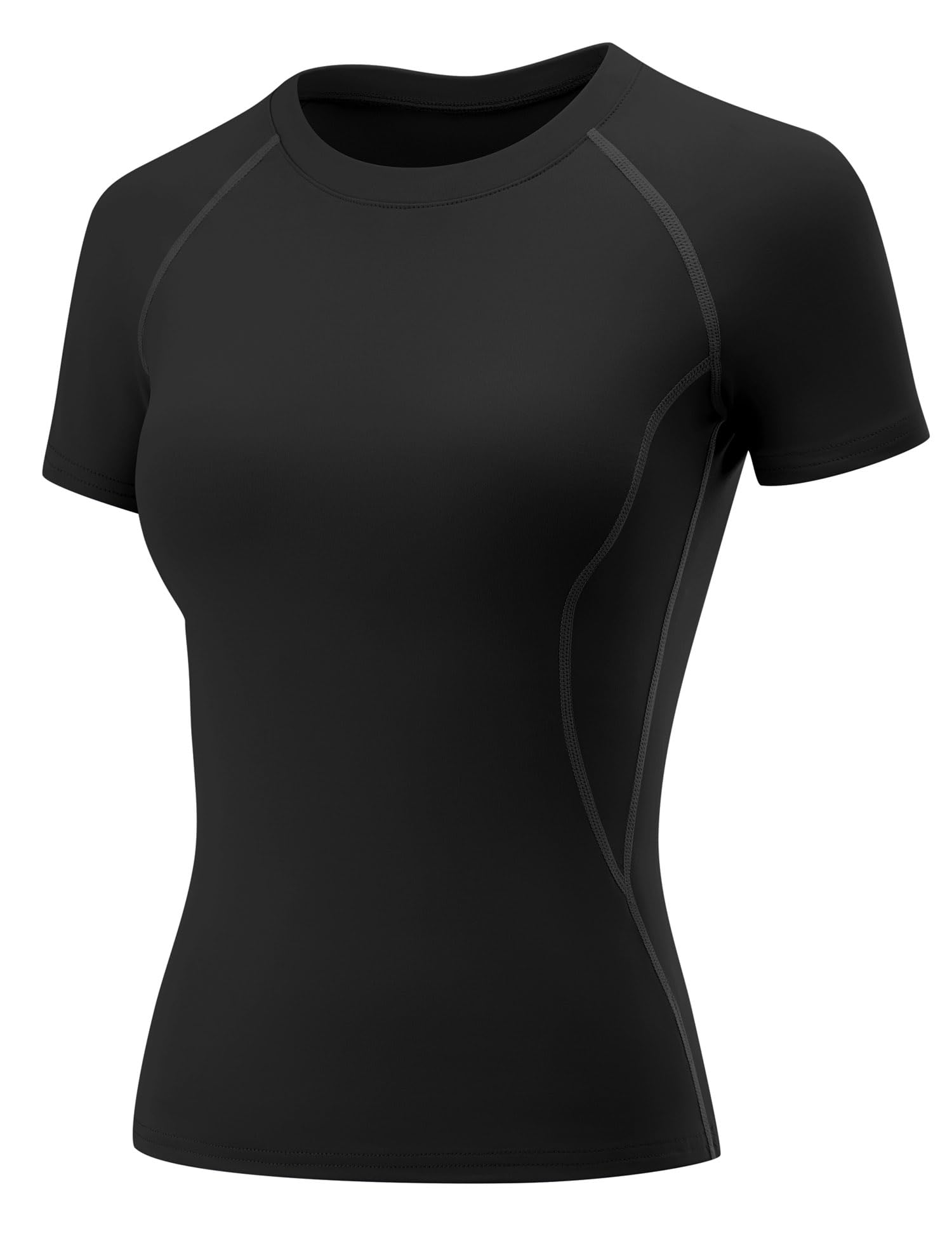 Rapbin T Shirt Damen Sport Top Gym Oberteil Yoga Rundhals Leicht Atmungsaktiv Sportshirt Workout Running Funktionsshirt Sommer Fitness Laufshirt