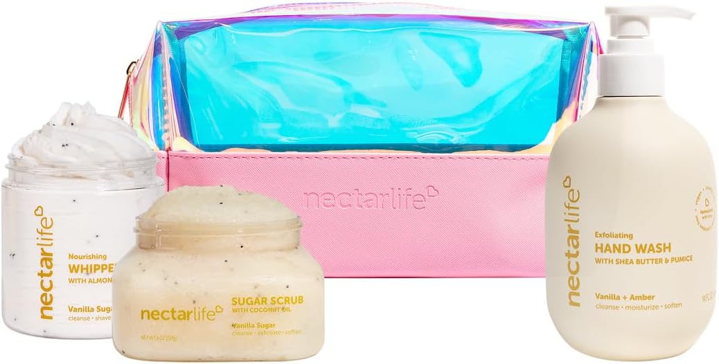 Daily Glow Kit – Vanilla | Plant-Based Body Care Gift Set with Whipped Soap, Sugar Scrub & Hand Wash | Vegan Skincare for Women