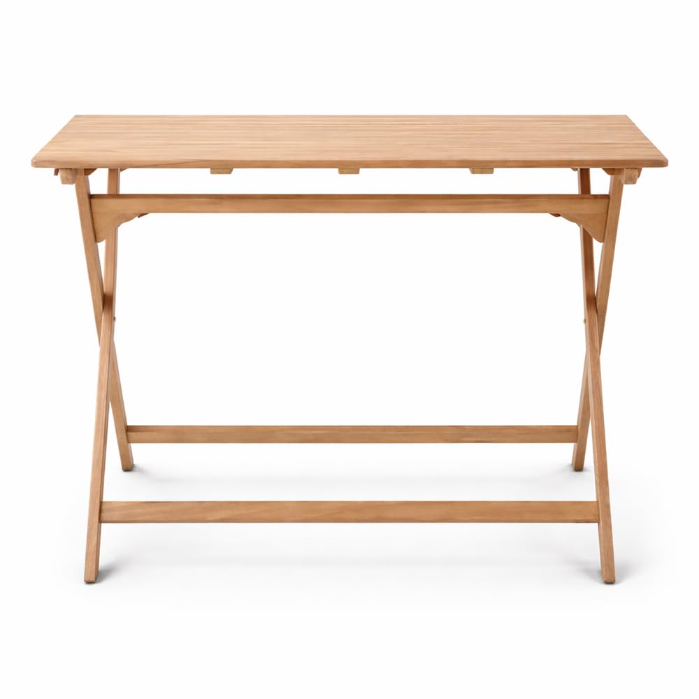 Tavolo Pieghevole da Giardino in Legno Teak BANCHETTO | Tavolo Salvaspazio Richiudibile per Esterno e Interno | Tavolo da Pranzo Outdoor | 120 x 70 x 75 cm
