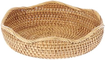 Hipiwe Natural Rattan Tray Wicker Storage Bowls Hand Woven Basket...