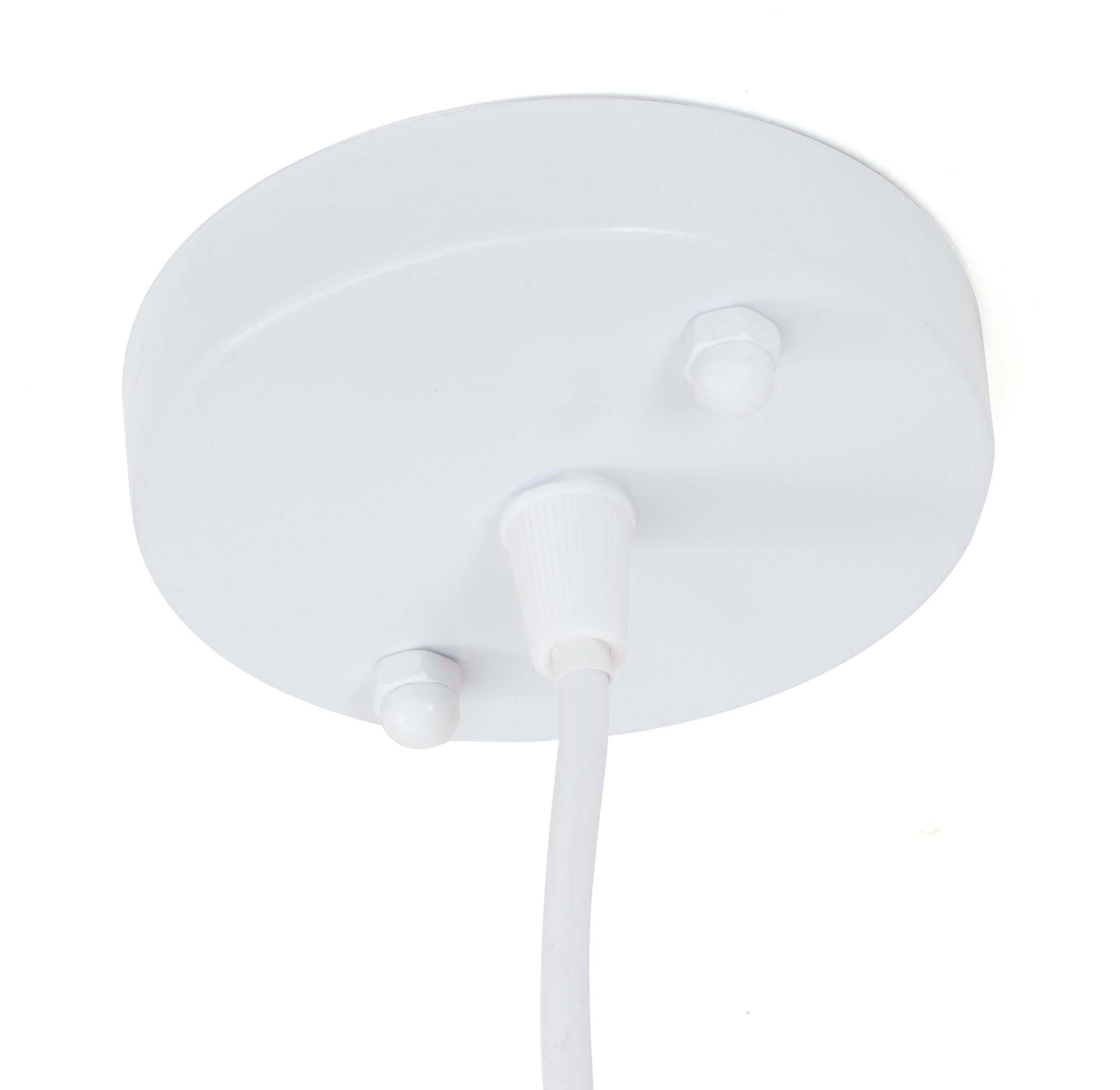 Lámpara Colgante De Techo Blanca - Aluminio, 30 Cm Diámetro, 26 Cm Alto, Estilo Moderno Para Dormitorio Y Salón