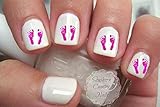 Pink Baby Footprints Nail Art Decals