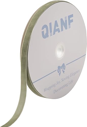 Miniatura 56 de Cinta de terciopelo caqui vintage, 3/8 pulgadas x 25 yardas 143-caqui,003-negro,045-rojo,159-verde musgo,165-Verde,180-Azul