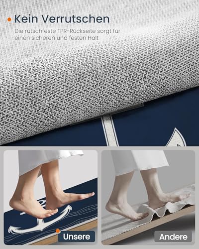 Tapis de sol lavable bleu marine pour salon moderne 120x180