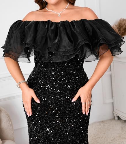 Sexy Elegant Off The Shoulder Sequin Formal Party Cocktail Bodycon Maxi Dress4