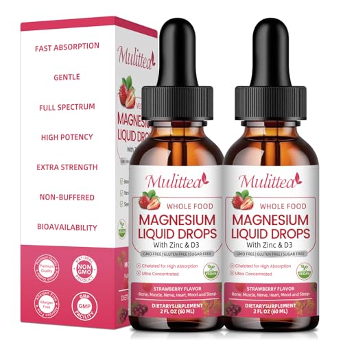 Magnesium Glycinate Liquid, High Potency Magnesium Glycinate & Whole Food Nutrition, Sugar Free...