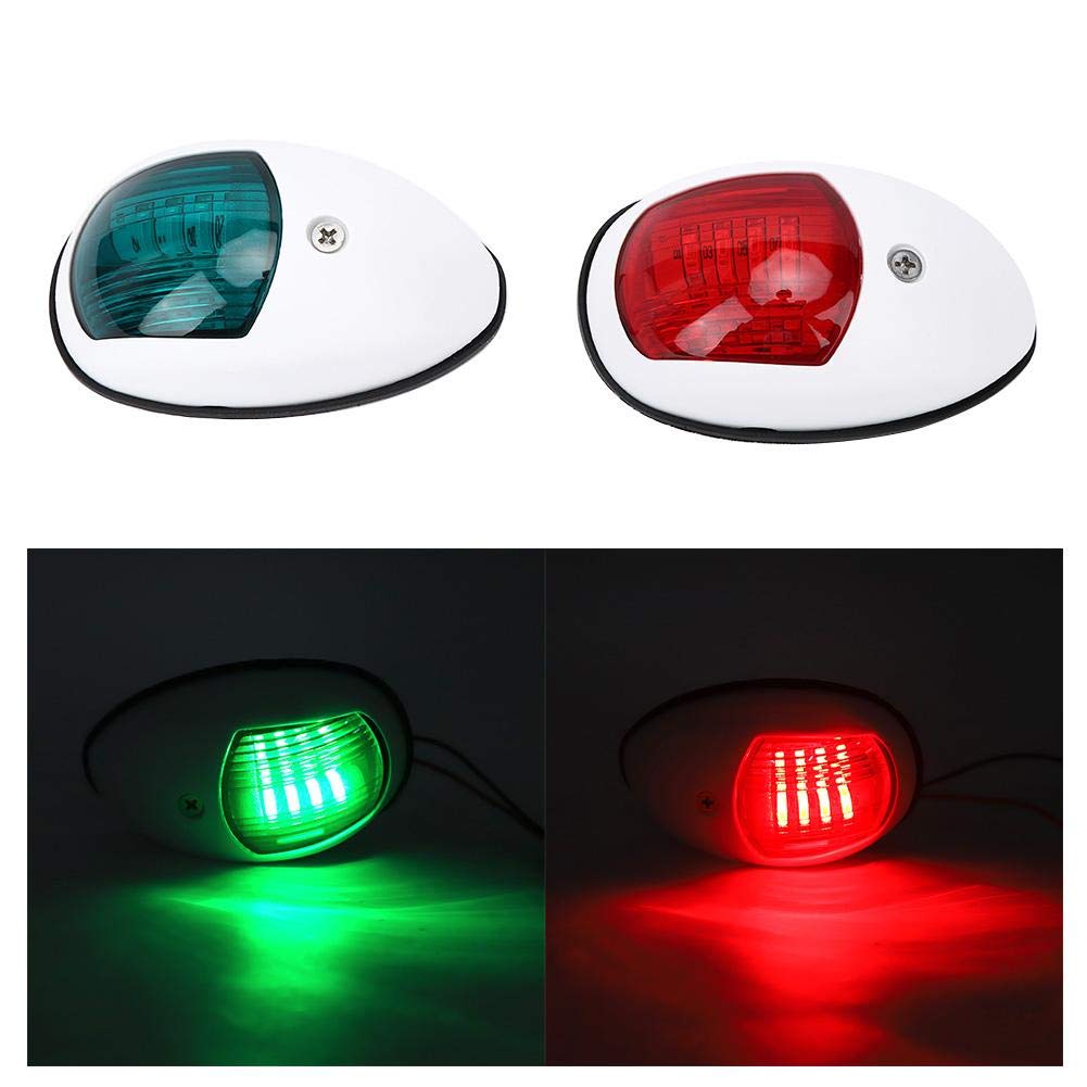 Marine Navigation Light, 2Pcs Signal Lampe Rouge Vert LED Étanche Bateau Navigation Lumière DC12V 3W(blanc)