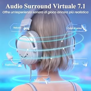 FIFINE Cuffie Gaming con Microfono, Cuffie Over-Ear con Cavo, Cuffie USB per PC PS4 PS5 Xbox Switch, Cuffie RGB con Audio Surround 7.1 e Cuscinetti Auricolari
