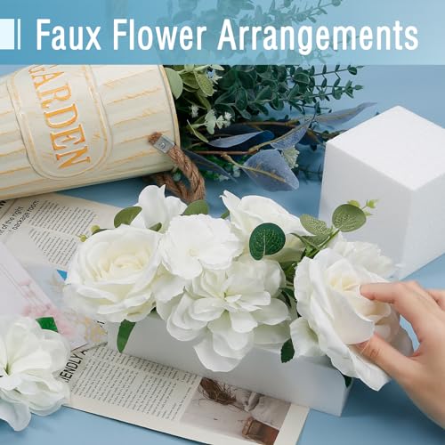 image for Pllieay 12 Pack Large Foam Blocks, 8x4x2 Inch White Foam Cubes, Polyst