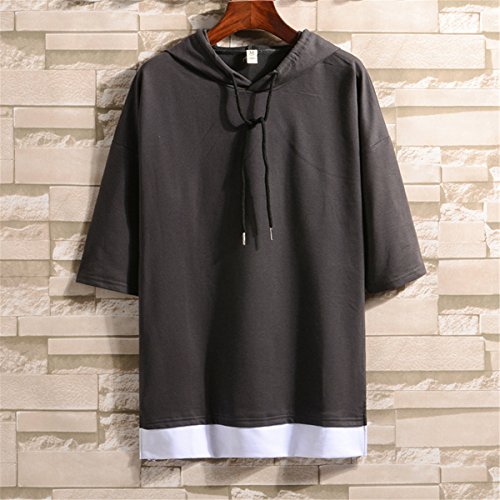 最安値 Infabe メンズ Tシャツ パーカー カットソー オシャレ 五分袖 トップス カジュアル インナー 春 夏 ゆったり 無地 半袖 8466 の価格比較