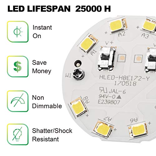 Maelsrlg E17 Intermediate Base Led Bulb, 6W (60 Watt Equivalent) G14 Globe Ceiling Fan Light Bulbs, Daylight White 5000K, 600 Lumens, Non-Dimmable, Pack Of 6 #TOP3