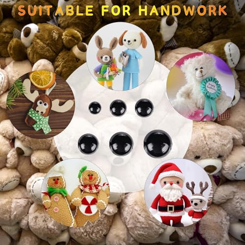 image for Vanblue Safety Eyes 150Pcs 6-12 mm Plastic Safety Eyes with Washers Cr