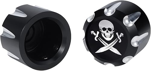 Miniatura 4 de Juego de 2 tapas para tuercas de eje delantero, juego de tapas de eje de motocicleta para Harley Sportster Softail Electra Road Street Glide