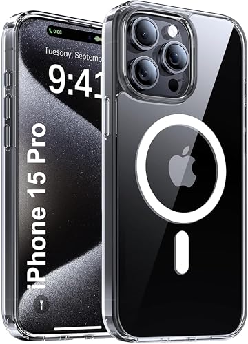 Image of SBMS Ultra-Hybrid Crystal Clear Back Case Cover for iPhone 15 Pro | Shockproof Design | Hard Back Cover for iPhone 15 Pro (PC & TPU, Magsafe Compatible, Clear)
