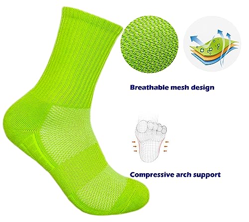 Hycome 4Pairs Socks Sport Running Calf Socks Performance Cushioned Breathable Crew Socks for Men Women2