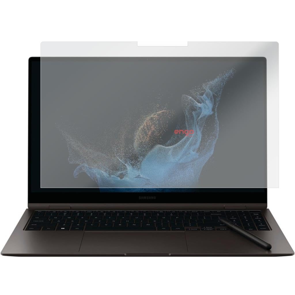 Engo Samsung Galaxy Book2 Pro 360 15.6 İnç İle Uyumlu Mat Ekran Koruyucu Notebook, Yansıma Ve Parlama Önleyici Parmak İzi Bırakmayan Laptop Koruma, 9h Temperli Kırılmaz Esnek Nano Cam 16:9
