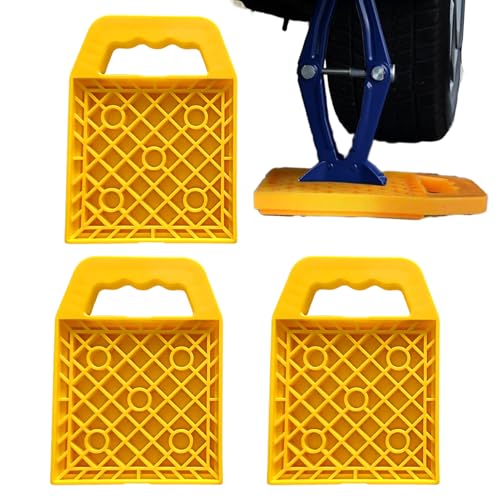 Calzos Estabilizadores para Auto, 4 Piezas Soporte de Nivelación Multiangulación Antideslizante, Base Antihundimiento para Gatos, para Coches, Camiones, SUV, Remolques, Acampada, Viajes,