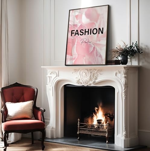 Image of Poster Master Pink Floral Print - Fashion Poster - Paris Designer Art - Modern Wall Design - Chic Gift for Women & Fashionista - Glam Decor for Bedroom or Girl's Room - 11x14 UNFRAMED Wall Art