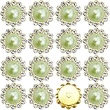 100 piezas de diamantes de imitación de garra de flor de 12 mm para coser en oro, manualidades (13 verde claro)