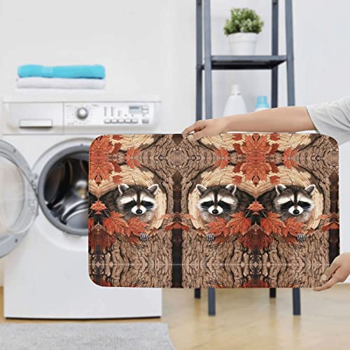 Raccoon In The Fall Tree Print Rug Mats Pads Badematte Badezimmerteppich Set 3-teilig + Konturteppich + Toilettendeckelbezug – Bild 8