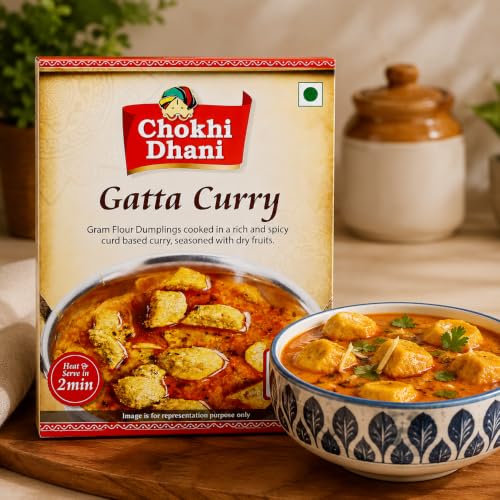Image of Chokhi Dhani Gatta Curry Ready to Eat 300g | Rajasthani Gatte ki Sabzi | Heat & Eat Veg Curry | Microwave Meal | Homestyle Indian Food