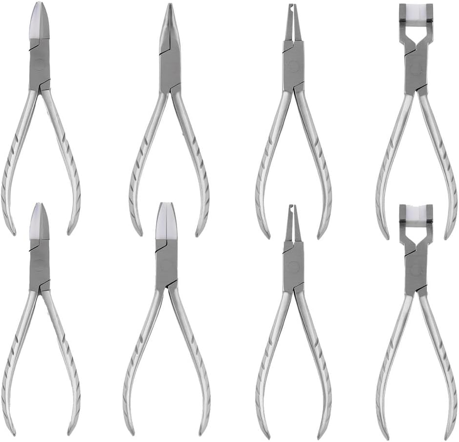 Professional Eyeglasses Repair Kit - Eyeglass Pliers Set Glasses Frame Adjustment Tools with 8 Pliers 6 Screwdriver 1 Tweezers 1 Crochet Hook, for Eyeglasses Stores and Home