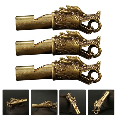 Set de 3 silbatos de emergencia dorados de cobre miniatura 7