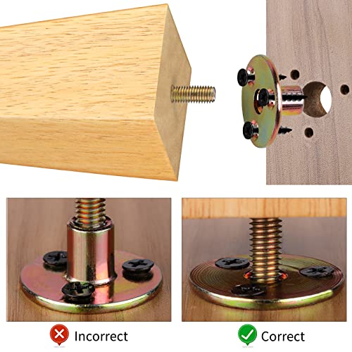 Ruisita 8 Pieces Square Wood Furniture Legs 8 Inch Solid Wooden Sofa Couch Legs Furniture Feet Replacement Legs For Cabinet Bed Armchair Chair Diy Projects Including Installation Hardware, Natural #TOP2