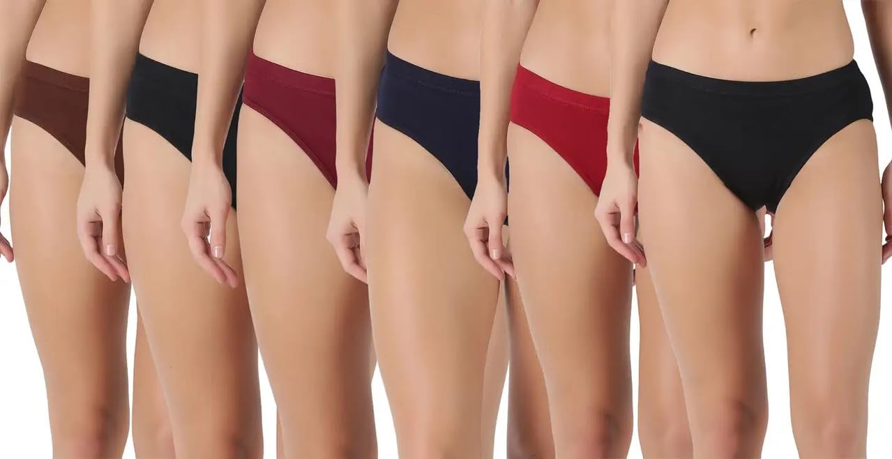 innero Women Panties, Cotton Solid Briefs for Ladies, Women's Plain Underwear Pack of 5 Multicolour-picture-21