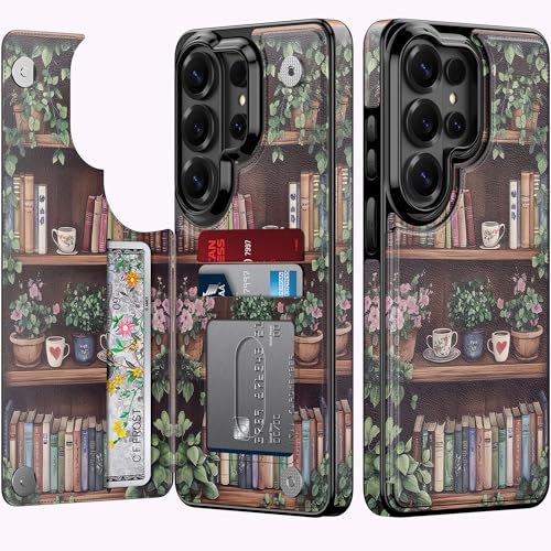 Housse Samsung S26 Ultra fleurie étui portefeuille pour sorties amies
