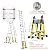 18FT Telescoping Aluminum A-Frame Ladder - EN131 Approved, 330lbs Capacity, Foldable to 39", w. Balance Bars & Wheels, Portable Metal Ladder for Car Trunk, 7+7 Foot Adjustable Step Ladders