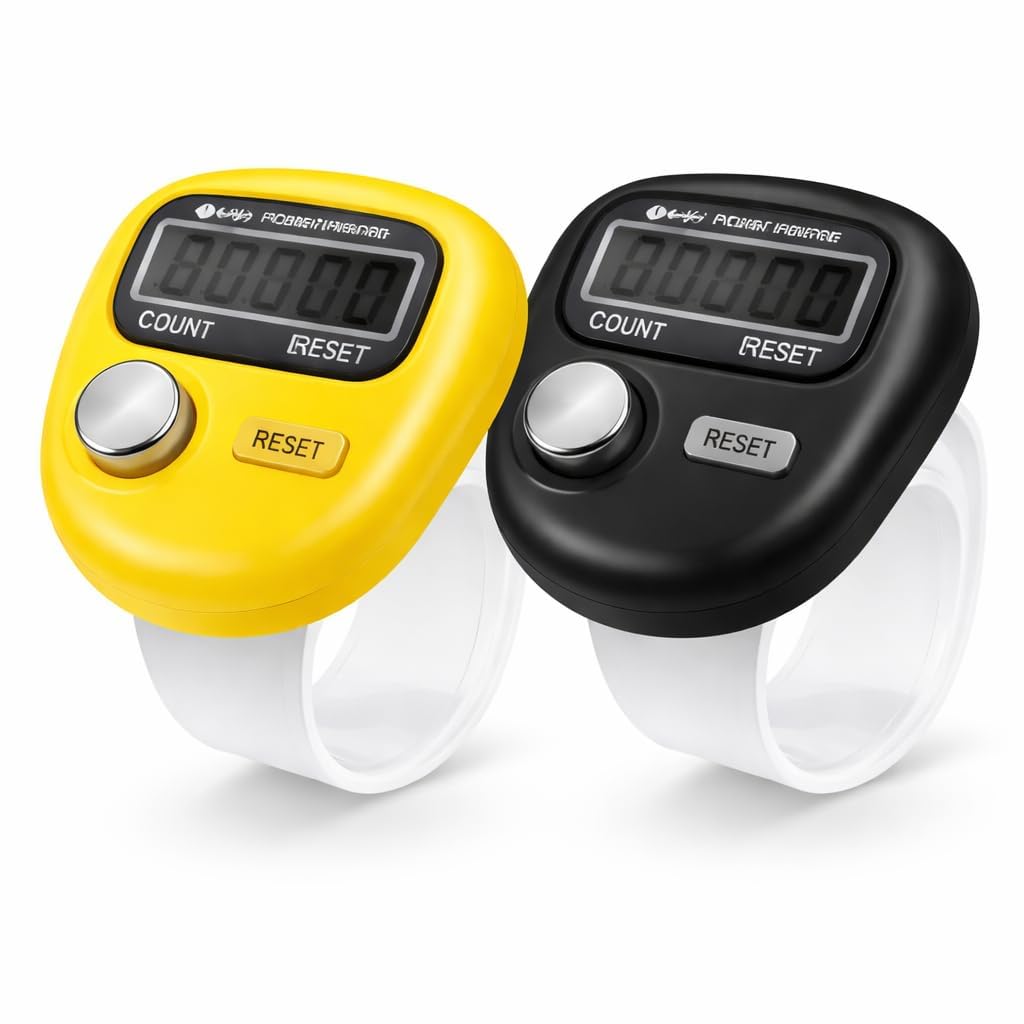 Multiuse Naam Jap Counter – Portable Digital Hand Jaap Counter, Chanting & Mantra Jap Counting Machine, Mini Mala Electronic Tally Counter Ring - Multi-Color (Pack 2)-image-7