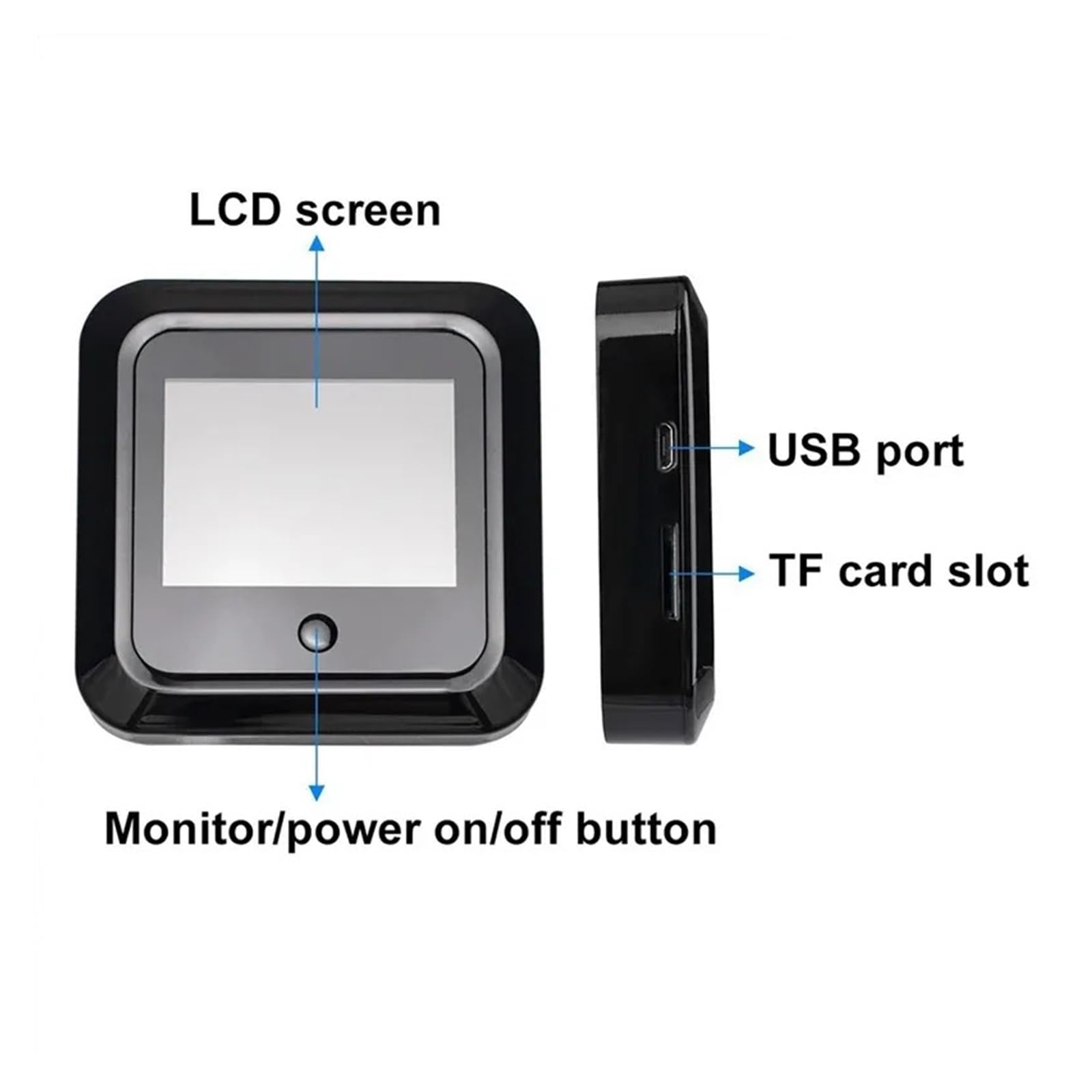 Spioncino da 2,4 pollici 120 ° Smart Digital Door Viewer Camera Security (con scheda da 128 GB)
