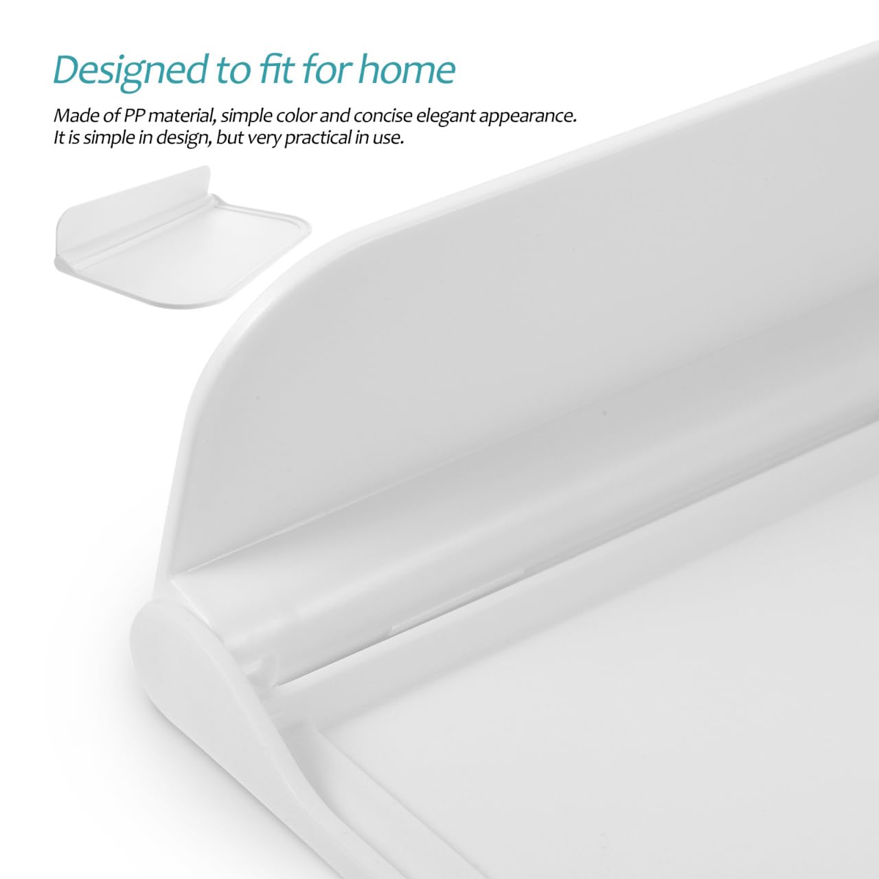 Zerodeko Étagère Murale Pliante Blanche en Plastique PP, Support de Rangement Simple et Élégant pour Salle de Bains ou Chambre, Tablette Murale Rabattable Pratique