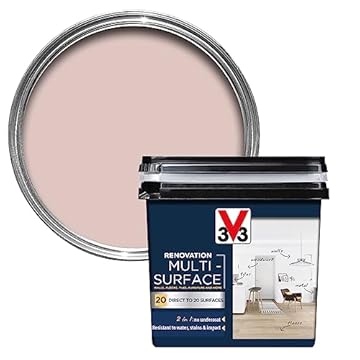 V33 Renovation Multi-Surface Paint - No Undercoat Needed - Over 20 Surfaces - Resistance To Water Stains & Impact - High Coverage - Bohemian Rose 750ml