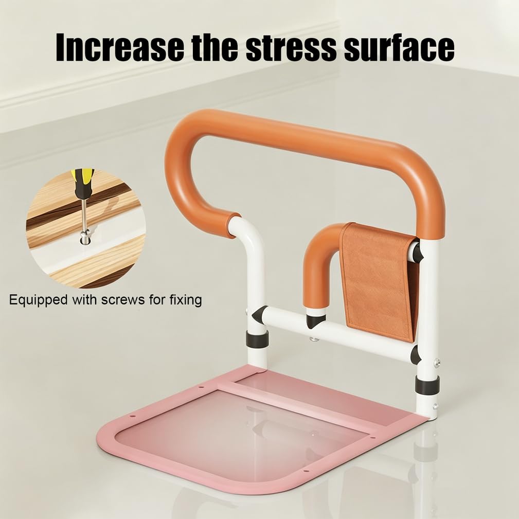 Barandilla Cama Adulto, Barandilla De Cama para Personas Mayores con Bolsa De Almacenamiento Es Fácil De Instalar, Aplicar A Cualquier Tipo De Cama,Naranja