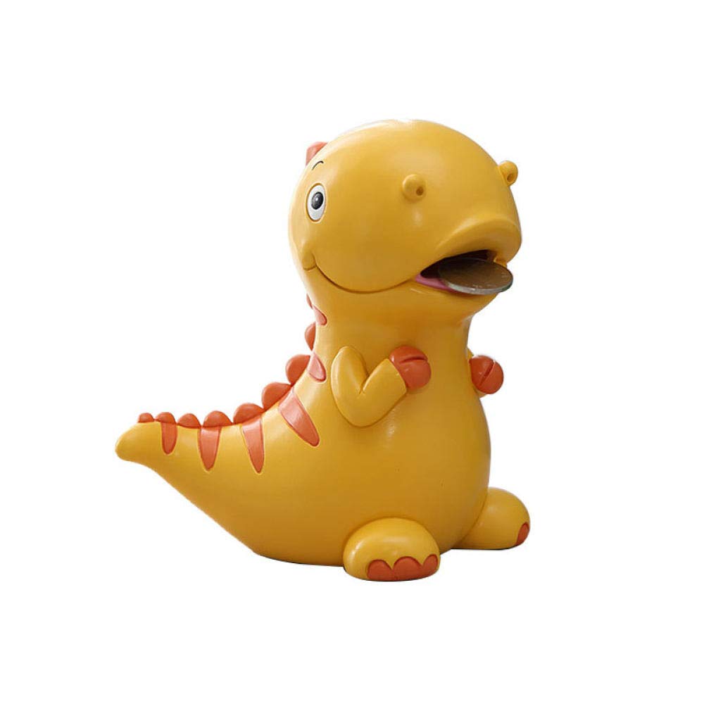 Petite statue dinosaure jaune tirelire mignonne en résine artisanat maison