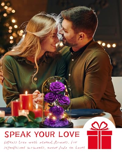 Flowers-Roses-Gifts-for-MomForever-Real-Preserved-Roses-in-Glass-DomeMothers-Day-for-Wife-Girlfriend-Women-Best-Friend-GrandmaPurple-Rose Flowers Roses Gifts for MomForever Real Preserved Roses in Glass DomeMothers Day for Wife Girlfriend Women Best Friend GrandmaPurple Rose