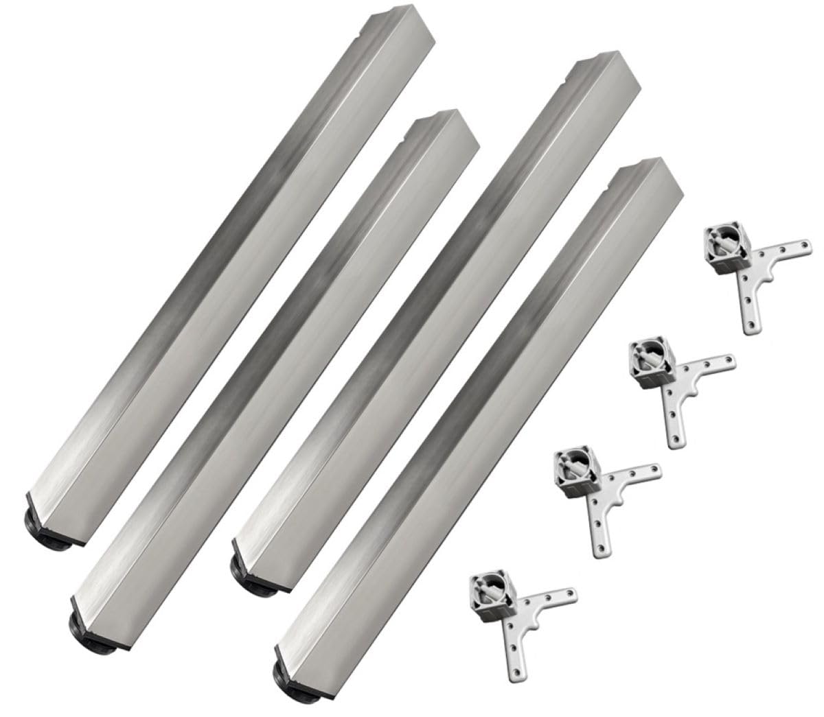 durante® Tischbeine eckig 4er Set Edelstahl Optik gebürstet H 710 mm