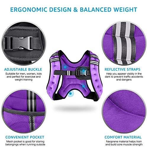Image of Henkelion Weighted Vest Weight Vest for Men Women Kids Weights Included, Body Weight Vests Adjustable for Running, Training Workout, Jogging, Walking
